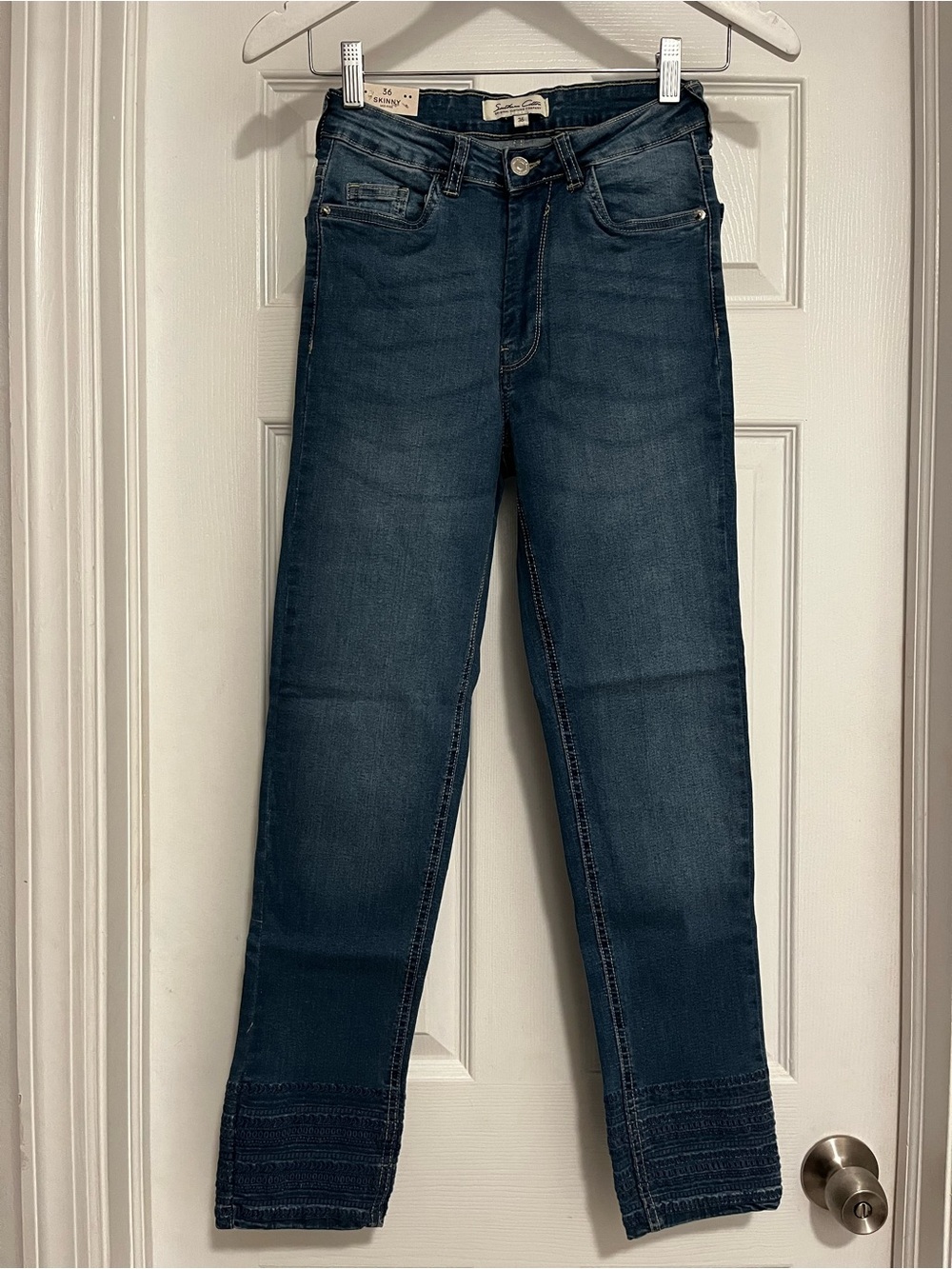 Dark Wash Straight Jeans - Dark Blue